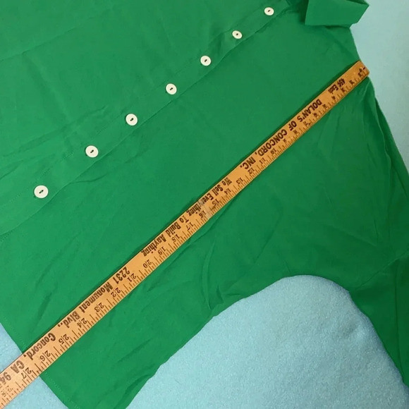CHICME dolman long sleeve button up collared blouse top beautiful green size S - Picture 6 of 8